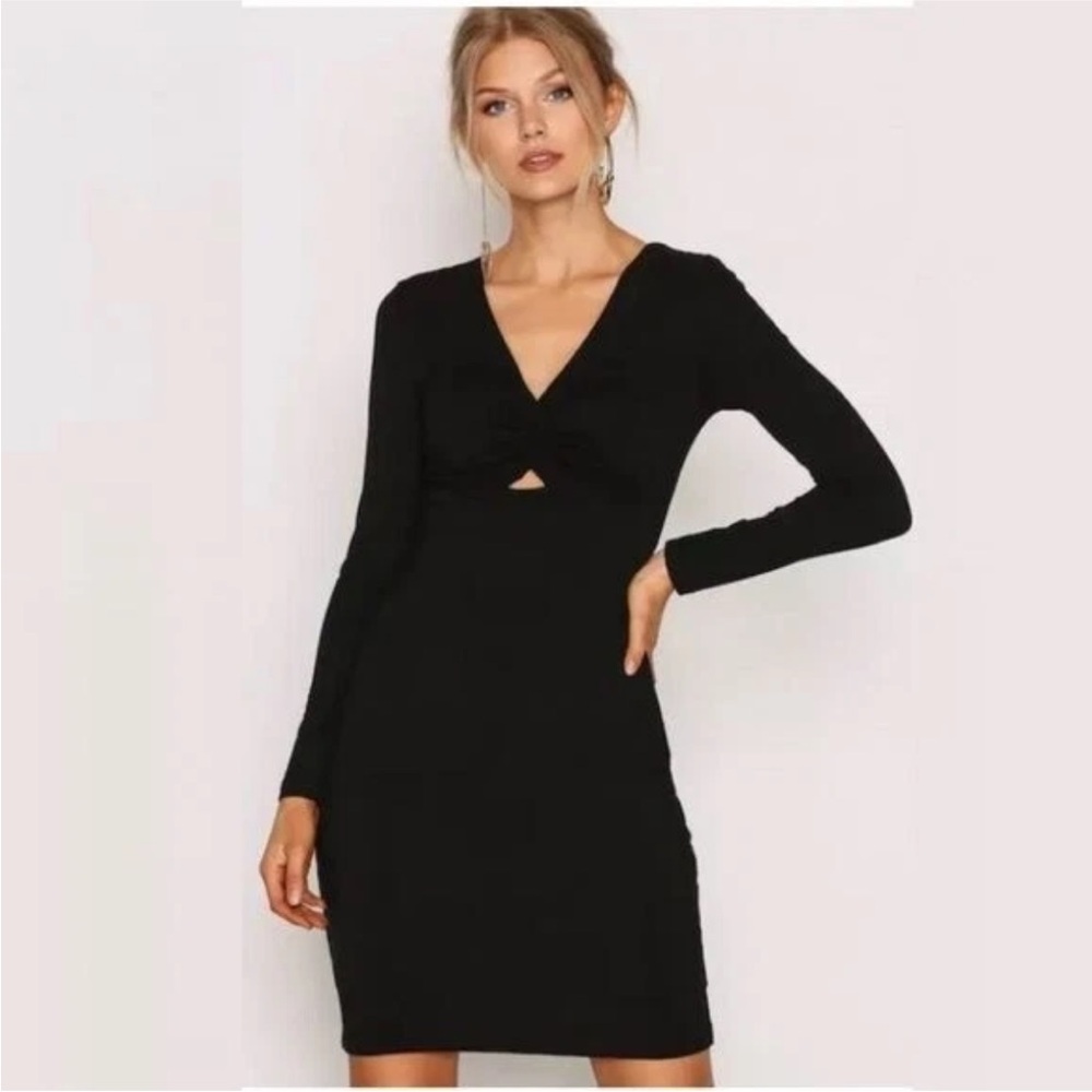 T by Alexander Wang || Twist Knot Keyhole Little Black Dress Stretch Modal Small